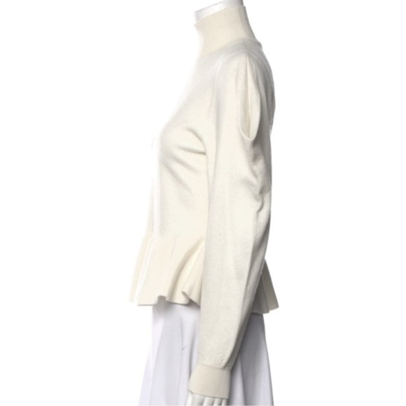 ULLA JOHNSON ROSA WOOL TURTLENECK STRUCTURED PEPLUM IVORY SWEATER PETITE - Picture 10 of 16